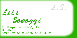 lili somogyi business card